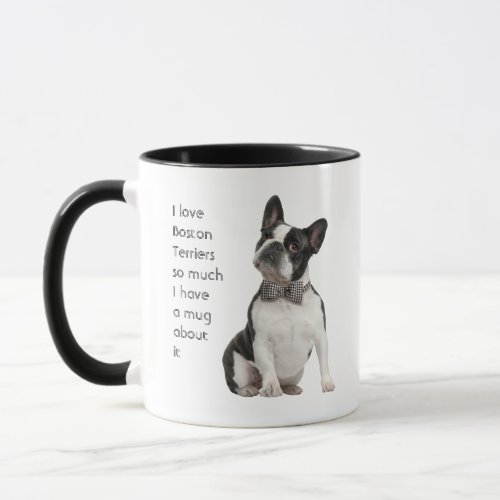 Love Boston Terriers Dogs So Much Fun Quote  Mug