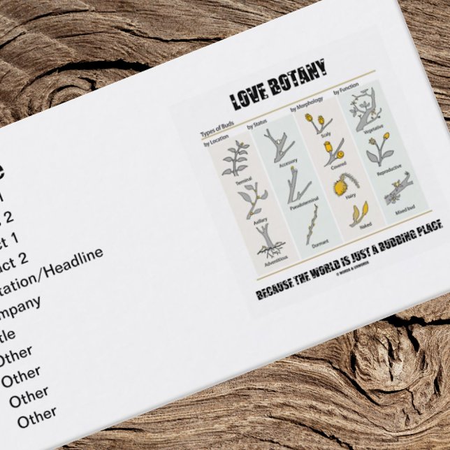 Love Botany Because The World Is Just A Budding Business Card (Business card for any botanist who knows that the world is just a budding place)