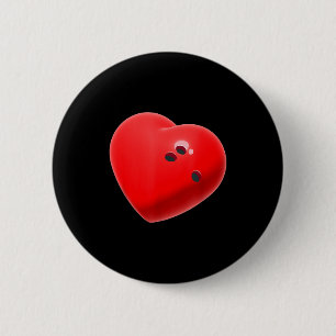Love Bowling Ball Hearts Bowling Lover Valentine's Button