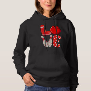 LOVE Bowling Ball & Pins Group Matching Valentine  Hoodie