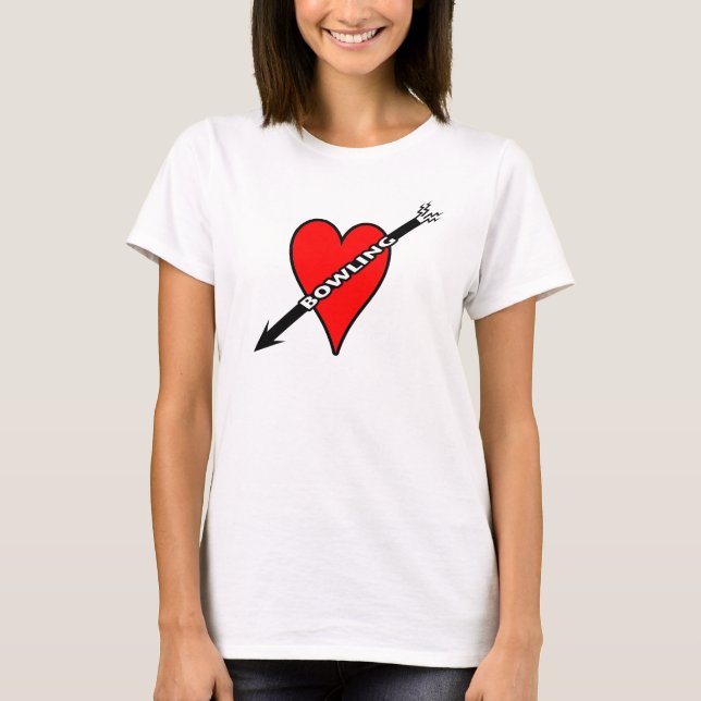 Love Bowling Heart T-Shirt (Front)