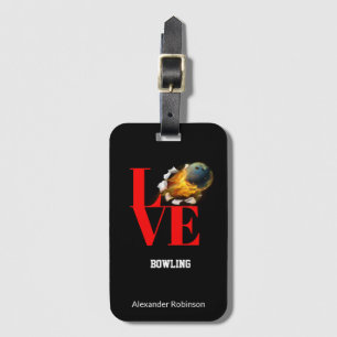 Love Bowling Personalized Sports Luggage Tag