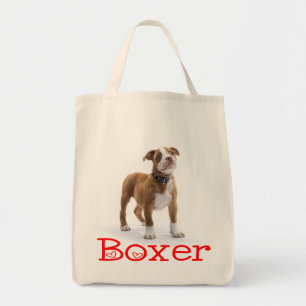 Love Boxer Brown And White Puppy Dog Tote Bag