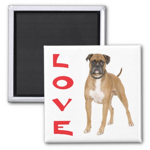 Love Boxer Puppy Dog Fridge Magnet