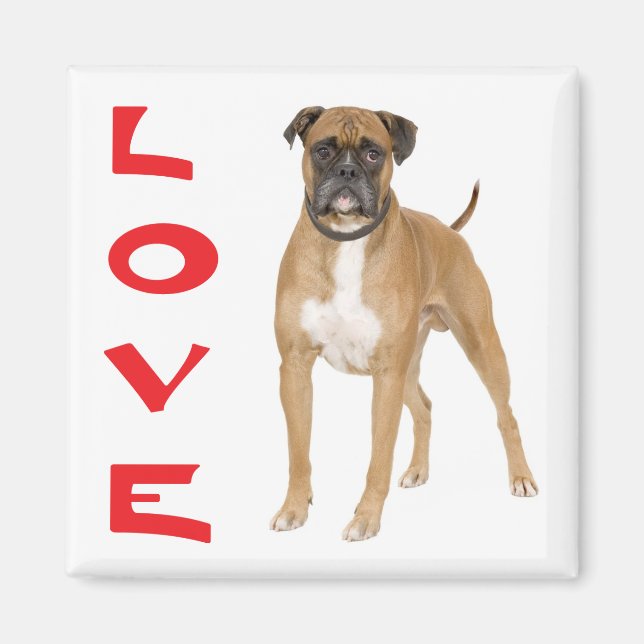 Love Boxer Puppy Dog Fridge Magnet (Front)
