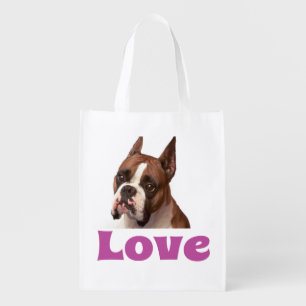 Love Boxer Puppy Dog Tote Bag
