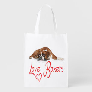 Love Boxer Puppy Dog Tote Bag