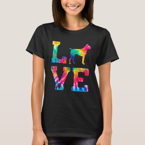 Love Boxer Tie Dye Dog Mom Dad T_Shirt