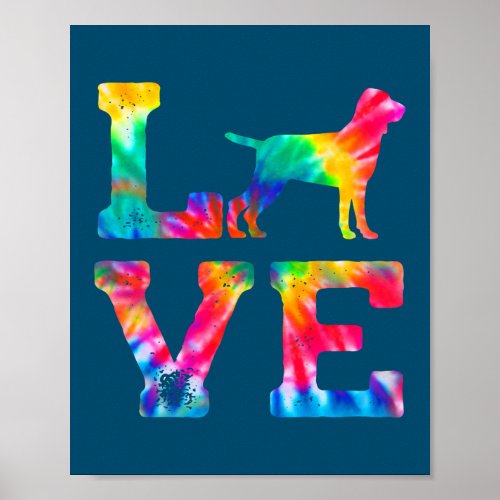 Love Bracco Italiano Tie Dye Dog Mom Dad  Poster