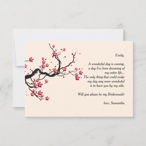 Love Branch Bridesmaid Request Cards