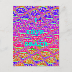 Love  Brazil. Beautiful Samba traditional colors Postcard