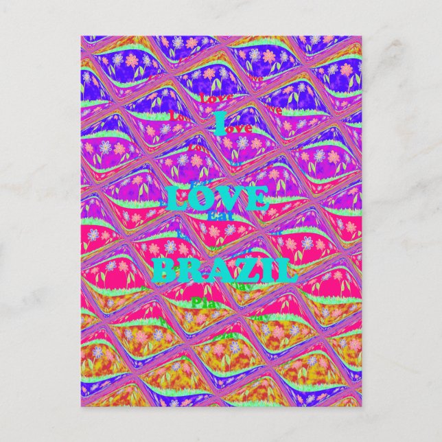 Love  Brazil. Beautiful Samba traditional colors Postcard (Front)