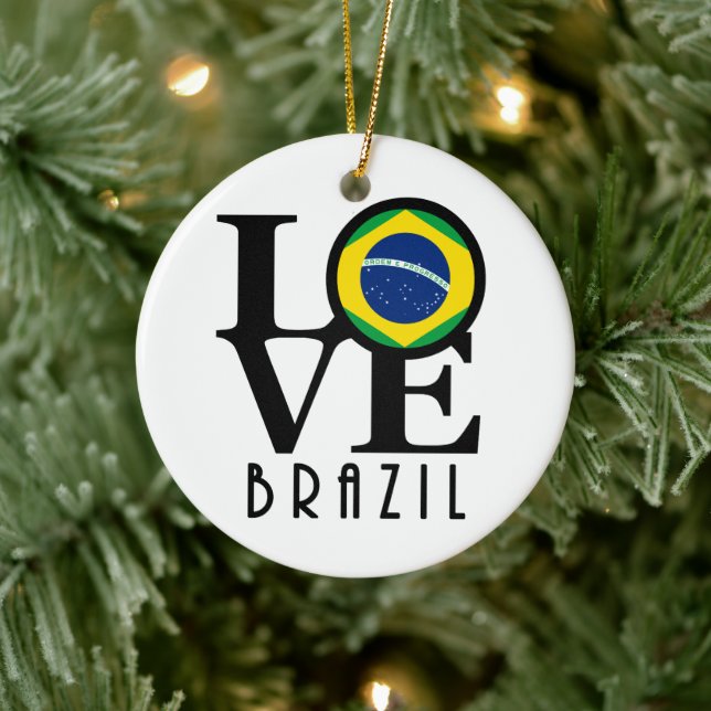 LOVE Brazil Ceramic Ornament (Tree)