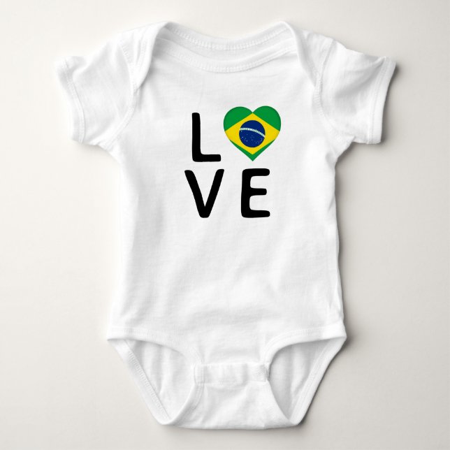 Love - Brazil Flag Baby Bodysuit (Front)