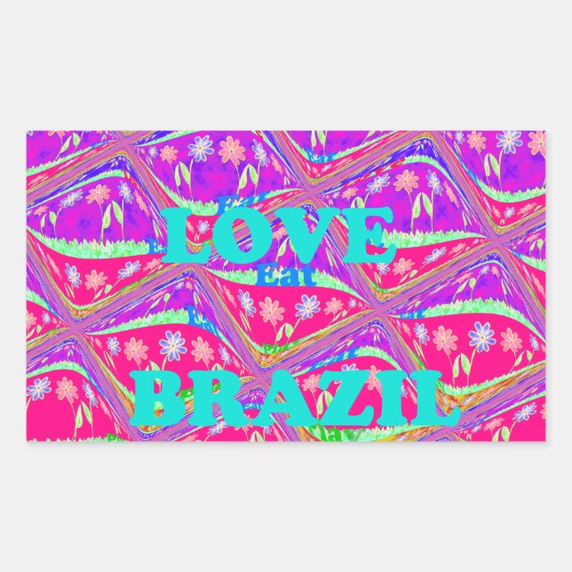 Love  Brazil.png Rectangular Sticker (Front)