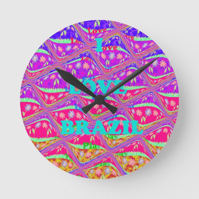 Love  Brazil.png Round Clock (Front)