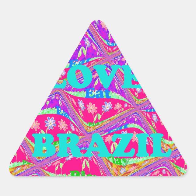 Love  Brazil.png Triangle Sticker (Front)