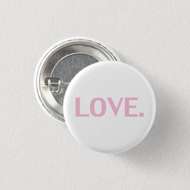 Love, Breast cancer awareness month, pink white Button (Front & Back)