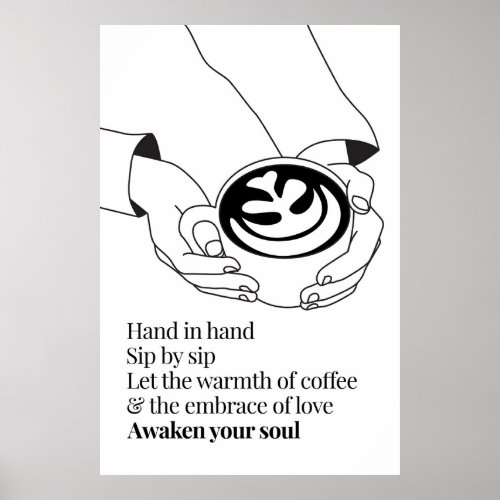 Love Brewed in Every Sip _ Coffee Mug Illustration Poster