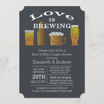 Love Brewing Barbecue Bridal Shower Invitation by invitationstop at Zazzle