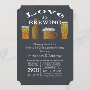 Love Brewing Barbecue Engagement Party Invitation