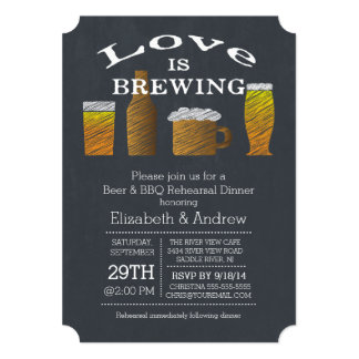Love Brewing Barbecue Rehearsal Dinner Invitation
