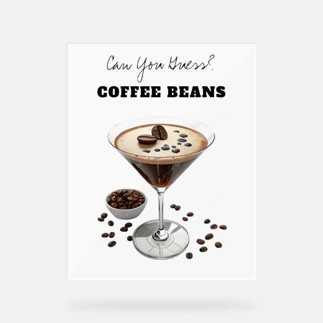 Love Brewing Coffee Beans Acrylic Sign (Front)