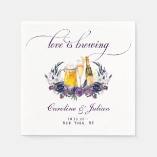 Love Brewing Gothic Bubbles Brews Couples Shower Napkins
