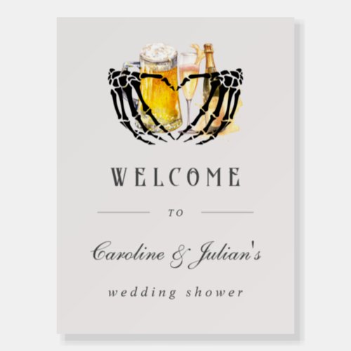 Love Brewing Gothic Wedding Shower Welcome Sign