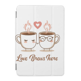 Love Brews Here – Cute Romantic Coffee Couple  iPad Mini Cover