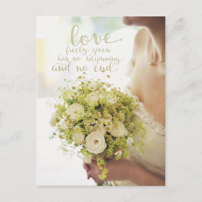 Love Bride Flowers Wedding Postcard (Front)