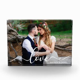 Love Bride Groom Wedding Photo Block