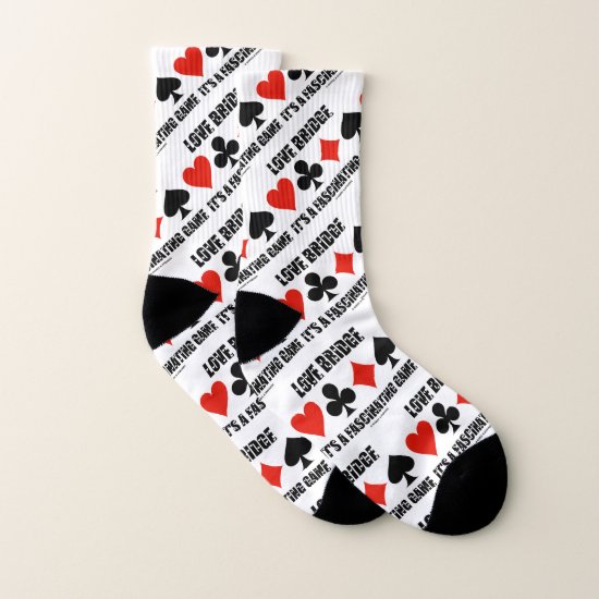 Love Bridge It's A Fascinating Game Card Suits Socks