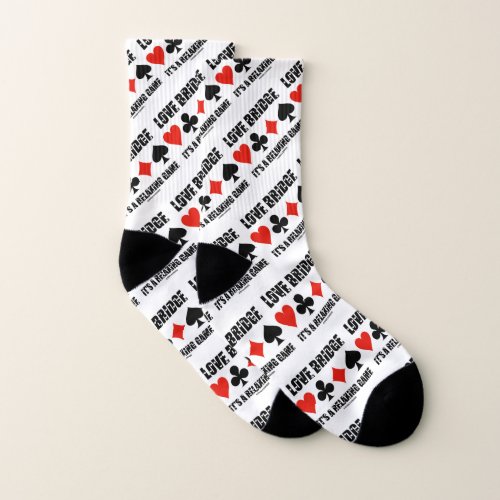 Love Bridge Its A Relaxing Game Four Card Suits Socks