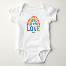 LOVE Bright Color Rainbow Watercolor Child Baby