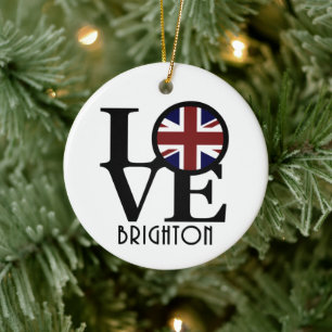 LOVE Brighton England Ceramic Ornament