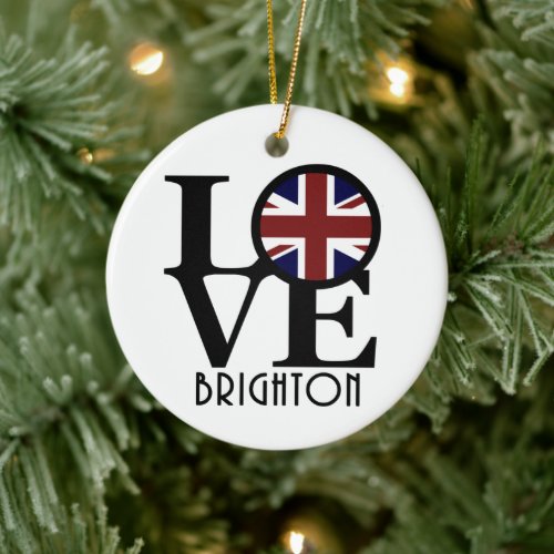 LOVE Brighton England Ceramic Ornament