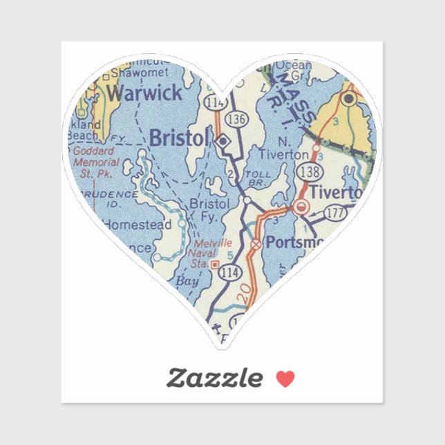 Love Bristol RI Sticker (Sheet)