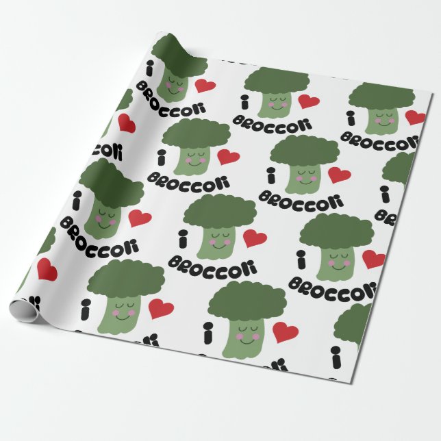 Love Broccoli Wrapping Paper (Unrolled)