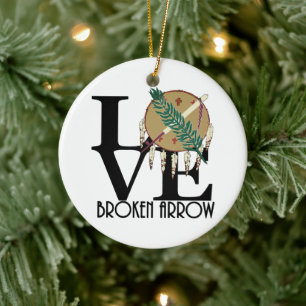 LOVE Broken Arrow Oklahoma Ceramic Ornament