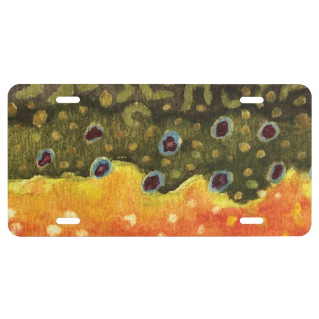 Love Brook Trout Fishing License Plate (Front)