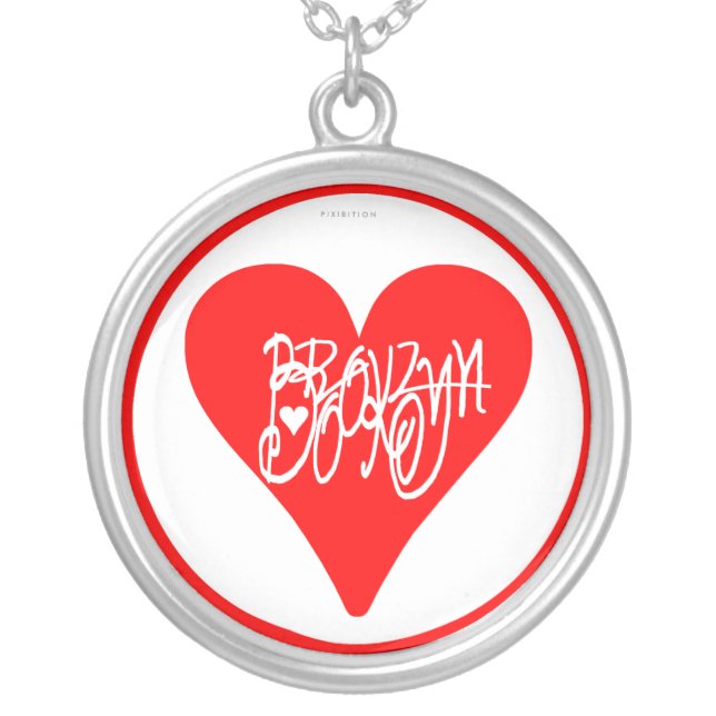 Love Brooklyn Round Necklace Red Heart (Front)