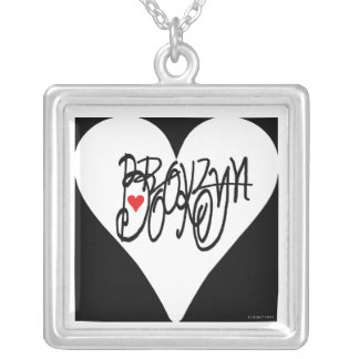 Love Brooklyn Square Necklace White Heart
