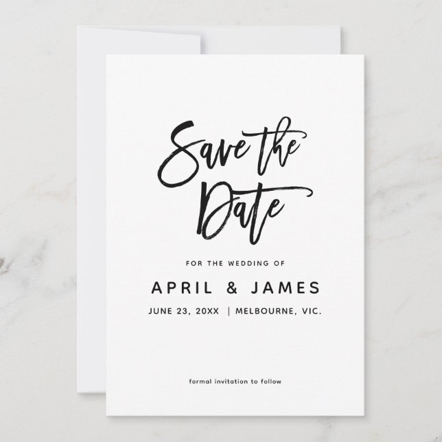 Love Brush Typography Save The Date (Front)