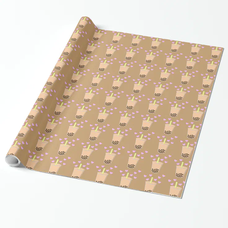 Love Bubble Tea Wrapping Paper Zazzle