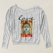 Love Buddha Watercolor Art Flowy Shirt
