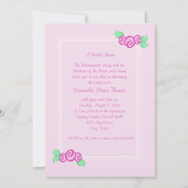 Love Buds/ Pink Invitation (Front)