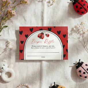 Love Bug Baby Shower Diaper Raffle Enclosure Card