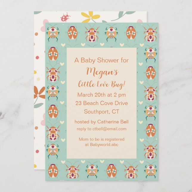 Love Bug Baby Shower Invitation (Front/Back)