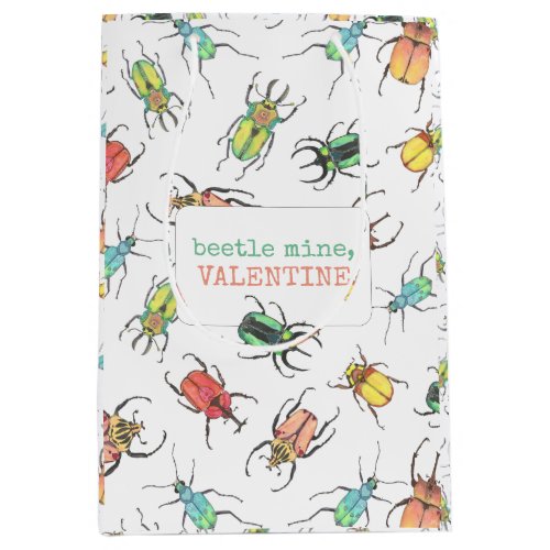 Love Bug Beetle Mine Valentines Day Medium Gift Bag